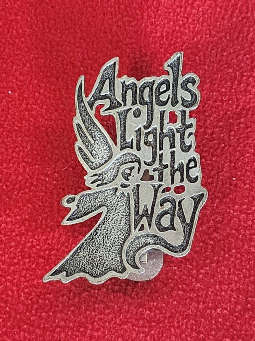 Camco Vintage Silver Tone Angels Light the Way Guardian Angel Visor Money Clip